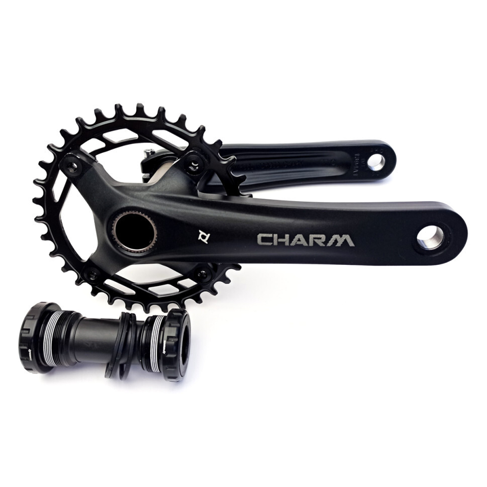 Комплект шатунов с вед. звездой, CHARM-34T-TT, 34T, 175 мм, 9/16", 9 ск., PROWHEEL, черный, 1CW11000
