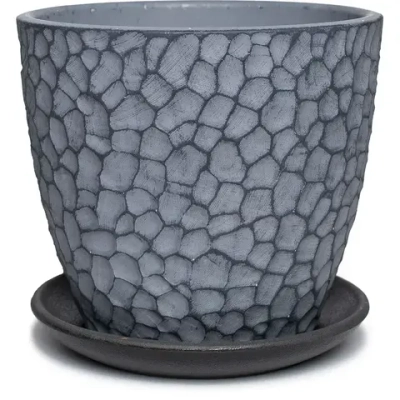 Горшок керамический БЕТОН МАНГО D120 ММ 0,7Л СЕРЫЙ