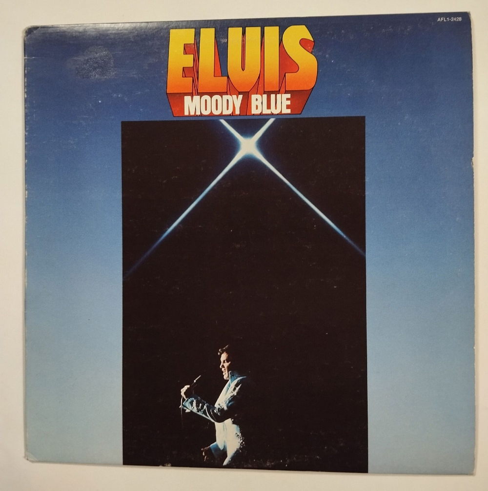 Винтажная виниловая пластинка LP Elvis Presley Moody Blue (USA 1977) (Blue Vinyl)