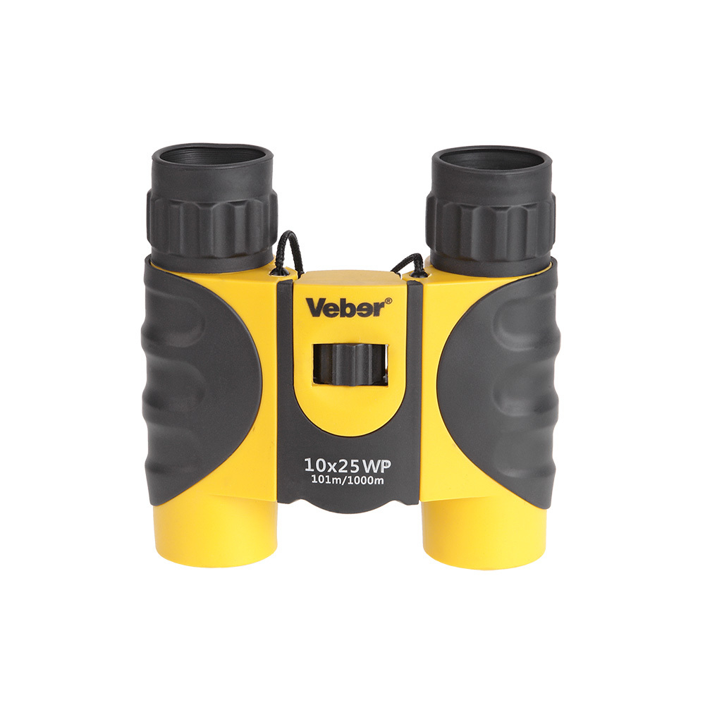 Бинокль Veber WP 10x25 черный/желтый