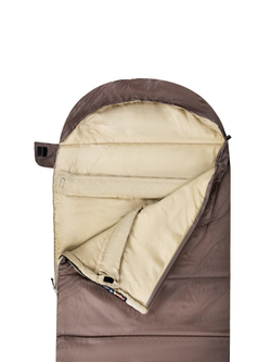 Спальный мешок Naturehike U350  с капюшоном, коричневый (NH20MSD07), молния слева