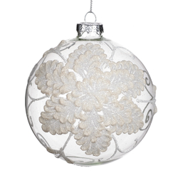 nan GLSS PINEC.BALL CLR/WH Стеклянный шарик Goodwill Белый