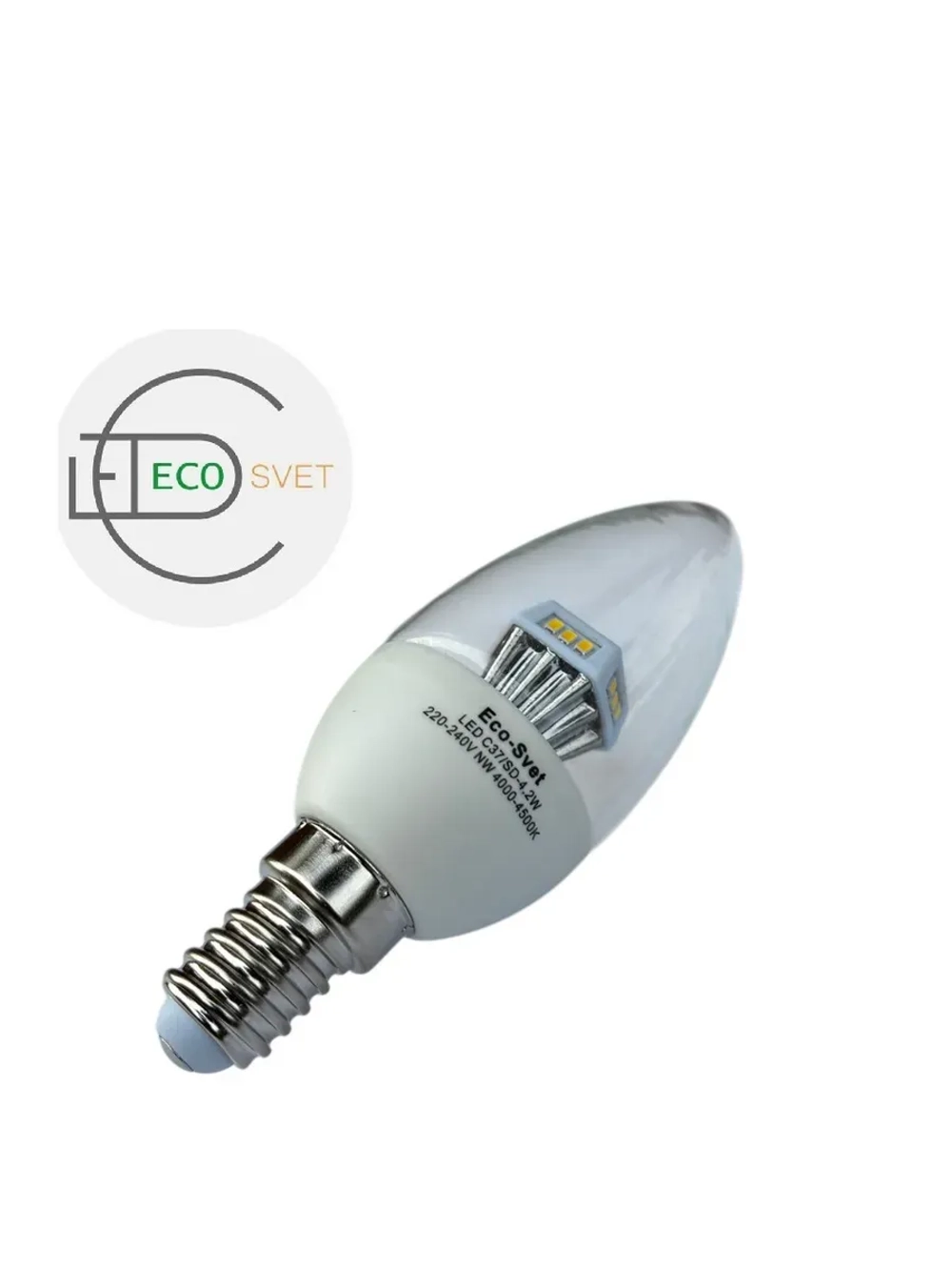 Светодиодная LED лампа С37 Е14 4,2W. свеча 5шт