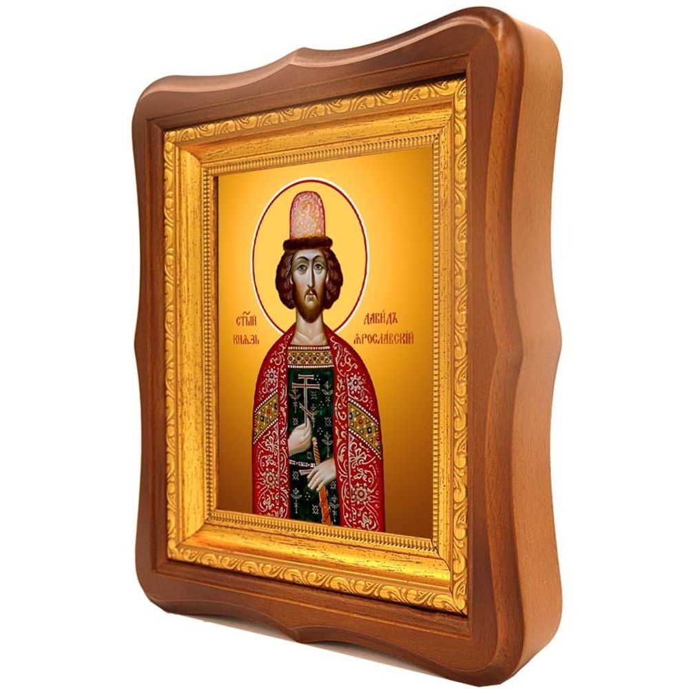 Давид Ярославский благоверный князь. Икона на холсте.