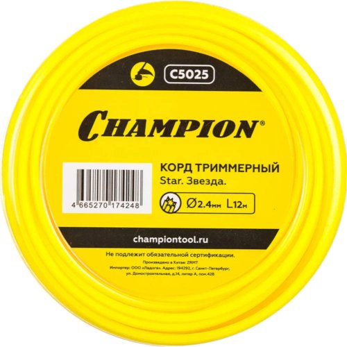 Леска CHAMPION Star 2,4*12 м (звезда)   C5025