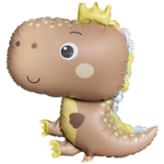 Шар Фольгированный Динозаврик в короне бежевый (Бежевый)