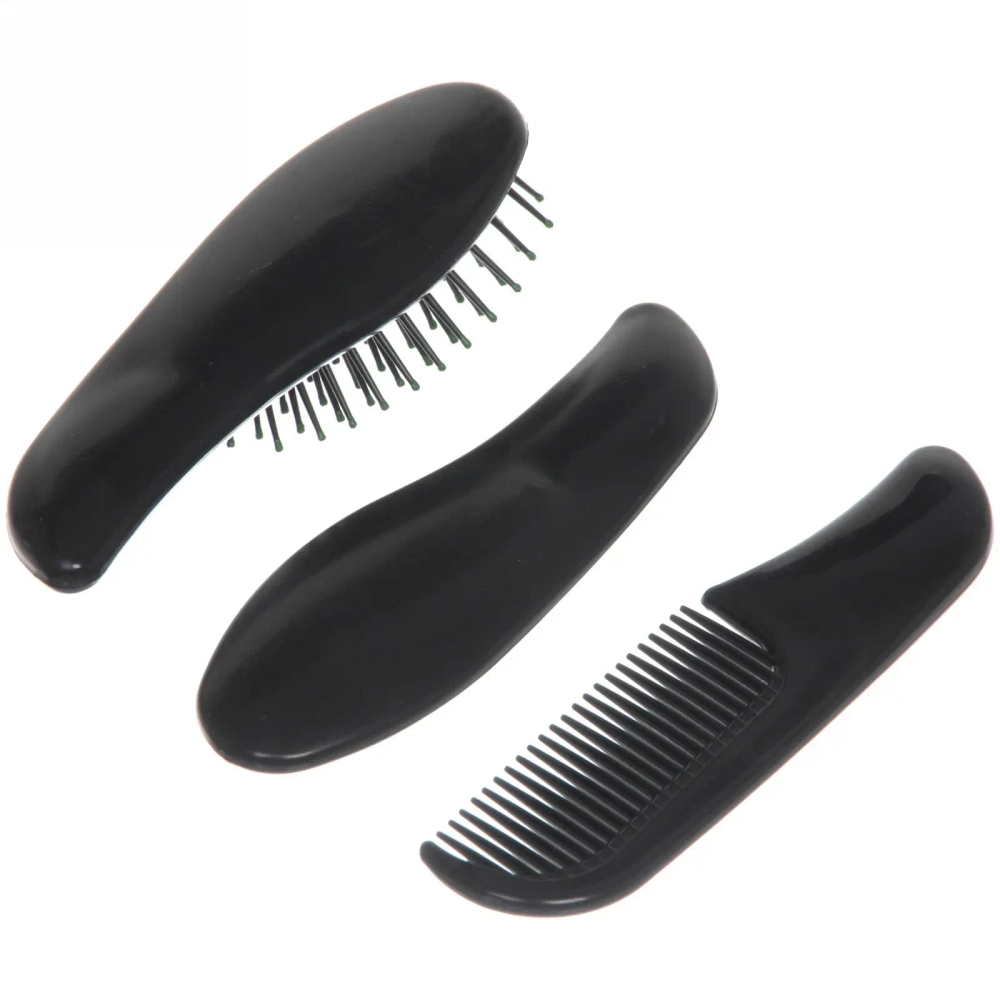 Расчески в наборе 3шт «Мини», цвет основной черный, упаковка пакет, микс 3 расцветки