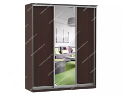 Шкаф купе Модерн 1776х450 3-х дверный 2-х секционный зеркало венге