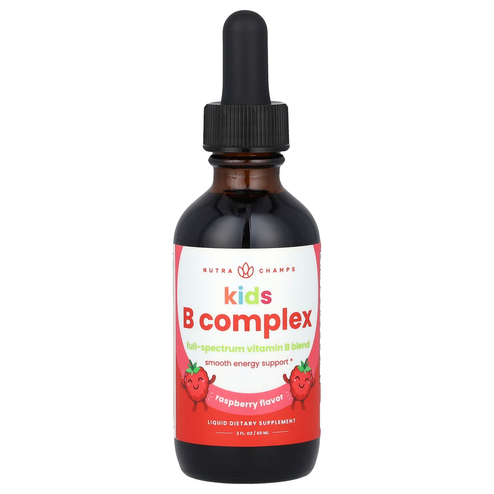 NutraChamps, Kids B Complex, малина, 60 мл (2 жидк. унц.)