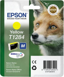 Epson Fox Singlepack Yellow T1284 DURABrite Ultra Ink C13T12844010