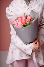 Моно букет из розовых тюльпанов