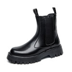 PLO CART Cow Split Leather Crew Chelsea Boots Men"s Black
