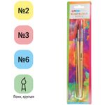 Набор кистей пони, 3шт (2 4 6), в блистере, Спейс