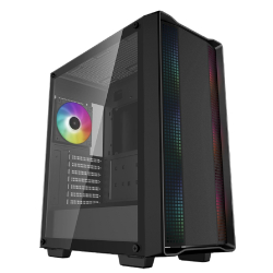Корпус Deepcool CC560 ARGB V2 без БП, боковое окно (закаленное стекло), 3x120мм ARGB LED вентилятор спереди и 1x120мм ARGB LED вентилятор сзади, черный, ATX