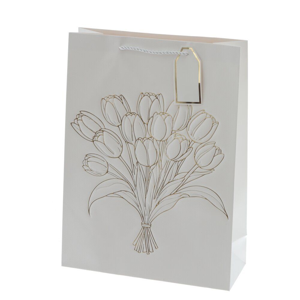 GAEM Пакет подарочный L (бумага 210г/м2, блок 12шт), L31 W12 H42 см, 4в.