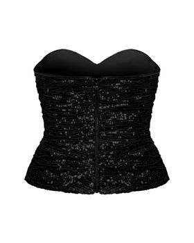 Блуза корсетного типа драпированная из пайеток