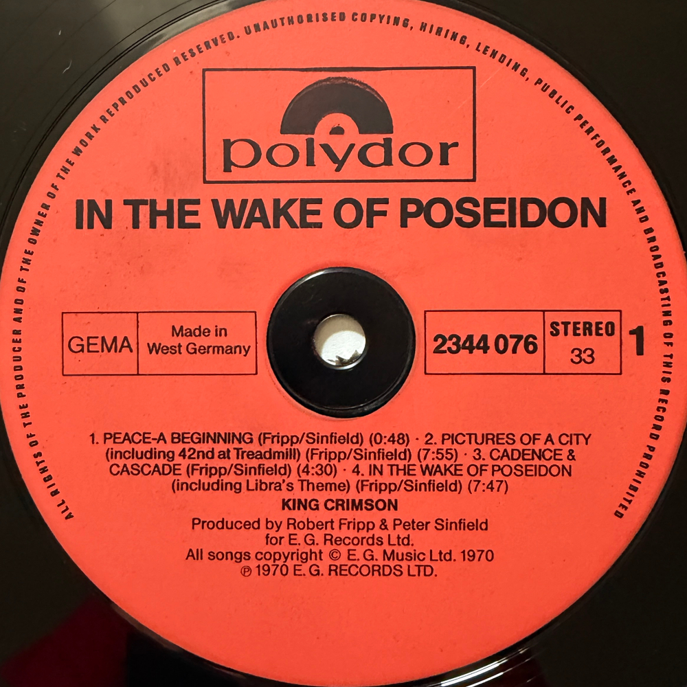 King Crimson ‎– In The Wake Of Poseidon (Германия) Т