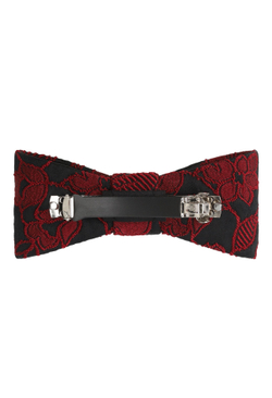 Бант-бабочка из черно-красного жаккарда