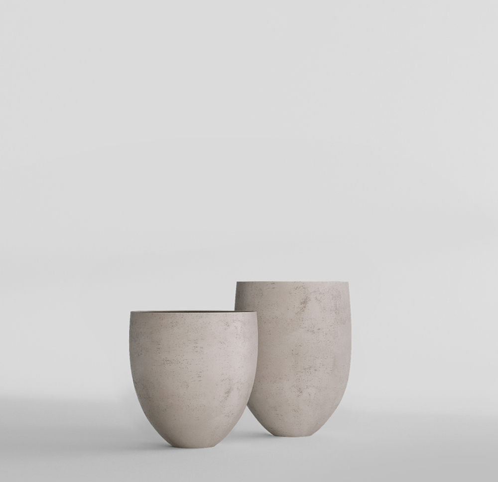 Кашпо, коллекция КОНКРИТ, форма БАРРЕЛЬ