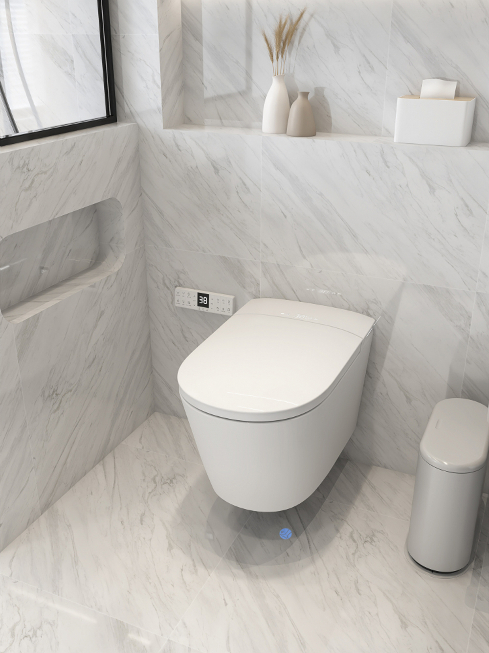 Электронный унитаз-биде ABBER Bequem AC1121S подвесной белый