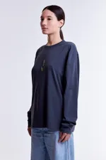 Лонгслив Гербарий Ландыш Серый