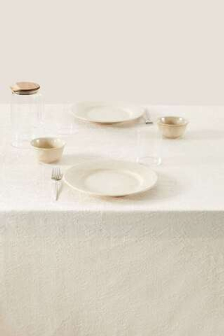 ZARA HOME СКАТЕРТЬ ИЗ ЖАККАРДОВЫХ ЛИСТЬЕВ, СВЕТЛО-БЕЖЕВЫЙ