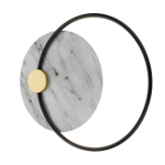 Настенный светодиодный светильник 15Вт, 1066Лм, 3000-6500К, Ra>80,  металл/акрил, черный/мрамор/золото