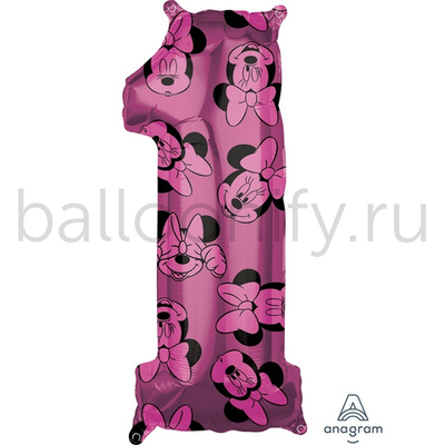 Шар ЦИФРА 1 Минни Маус 26" 66 см
