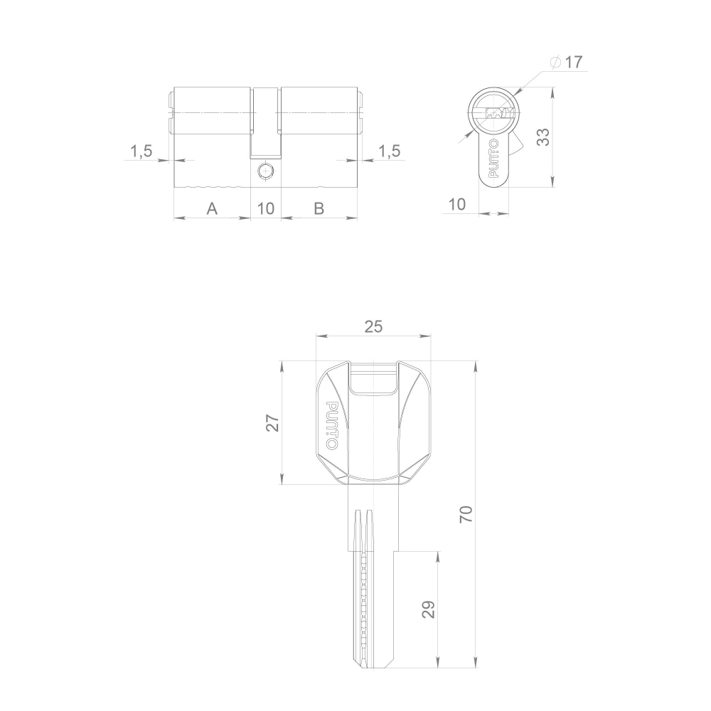 Цилиндровый механизм (Z400/90) Z4000Key90(40+10+40) CP хром