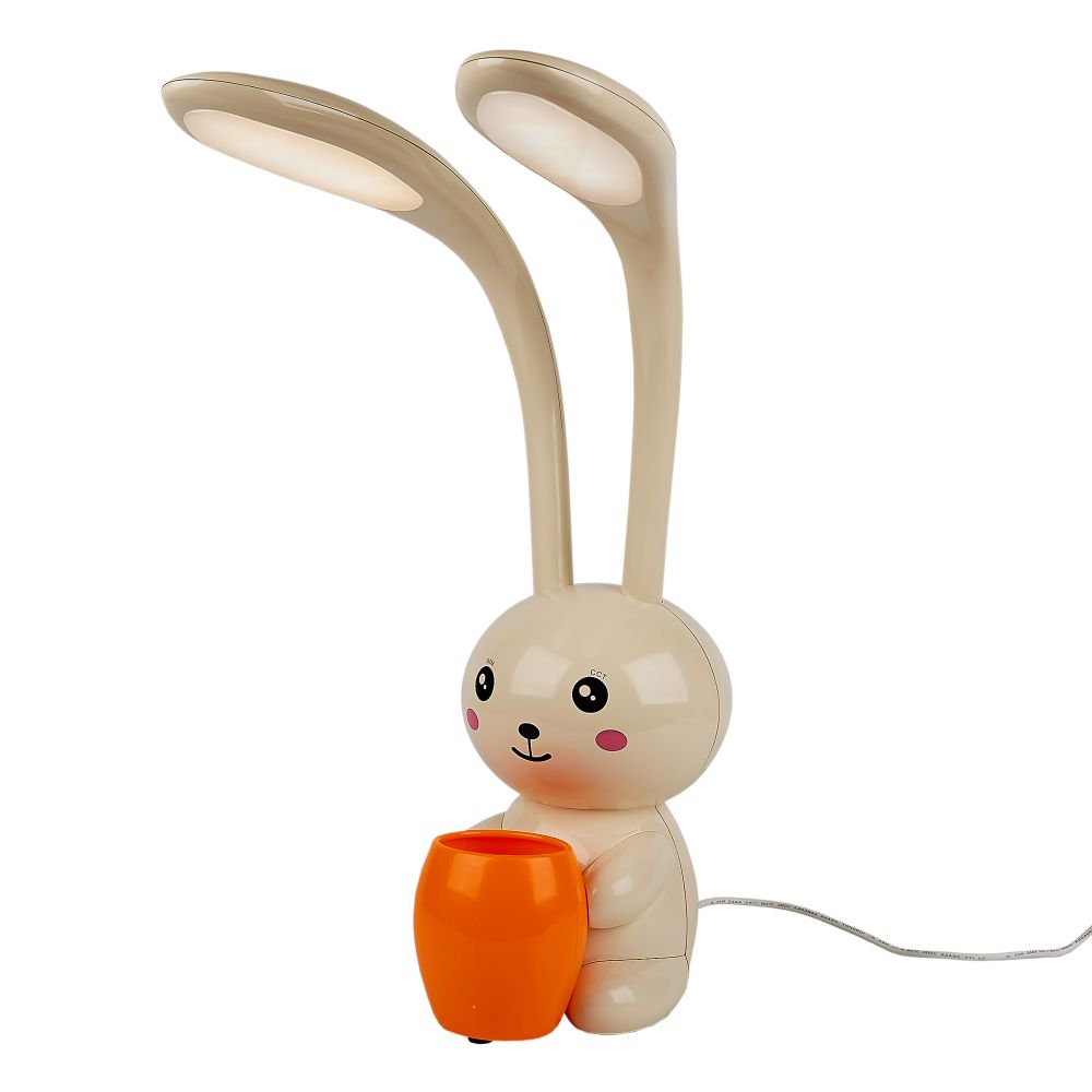 ULM-D160 12W-3000-6000K-DIM IVORY Светильник настольный светодиодный Заяц. с подставкой под канцелярские принадлежности. Сенсорный выключатель. Диммер. Слоновая кость. TM Uniel