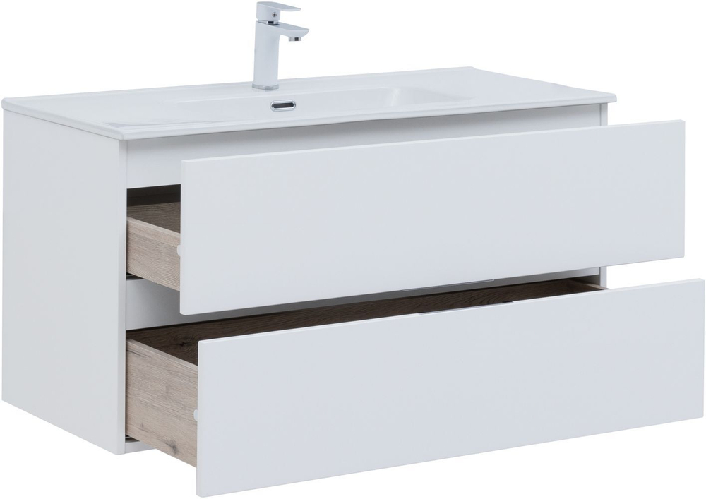 Мебель для ванной Aquanet Алвита New 100 2 ящика, белый матовый