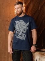 Футболка Варгградъ мужская синяя «Кусающий длань»