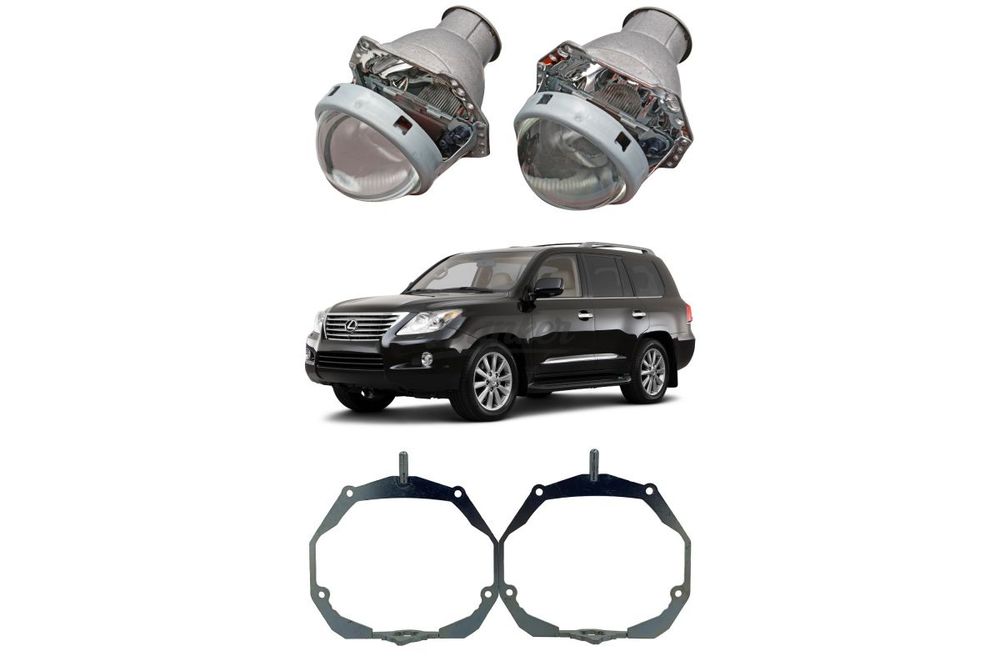 Готовый комплект для замены штатных линз с AFS Lexus LX570 III 2007-2012, Тип №2