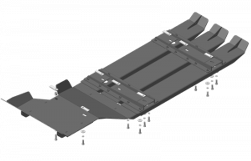 Усиленная защита Motodor бака adblue, топл. бака. 4 мм, сталь. для Mercedes Actros 2016-2020,Mercedes Actros 2008-2016 арт.21218