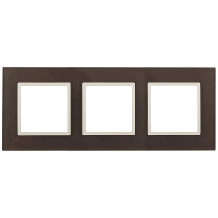 14-5103-31 ЭРА Рамка на 3 поста, стекло, Эра Elegance, мокко+сл.к