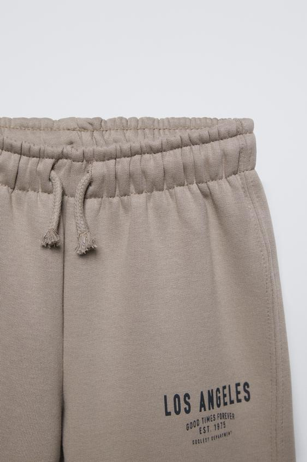 ZARA БРЮКИ WIDE LEG ИЗ МЯГКОЙ ТКАНИ С НАДПИСЬЮ, СЕРО-КОРИЧНЕВЫЙ