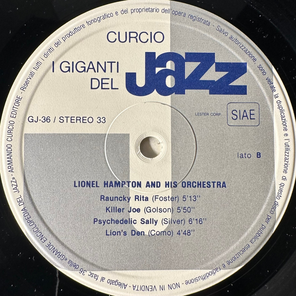 Giganti Del Jazz Vol. 36 - Lionel Hampton, Chick Corea, Don Lamond, Billy Mackel (Италия 1981г.)
