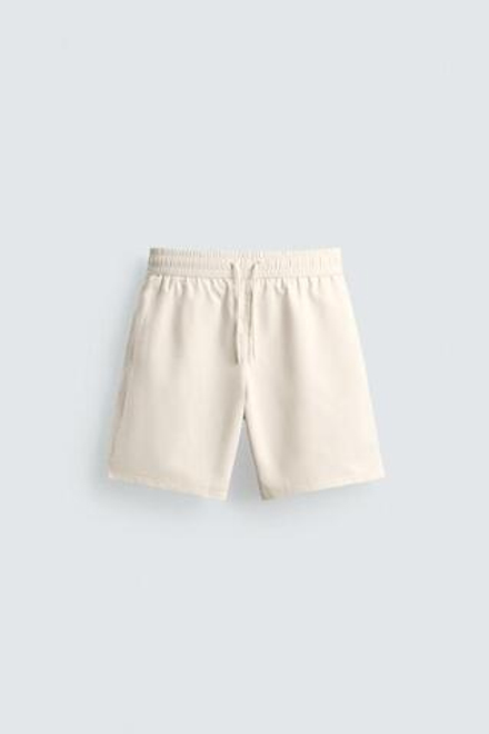 ZARA ДЛИННЫЕ ПЛАВКИ ИЗ МЯГКОЙ ТКАНИ, ЭКРЮ