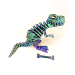 Динозавр-скелет Ти-Рекс (T-rex Dino) с косточкой, гибкая фигурка, трехцветный