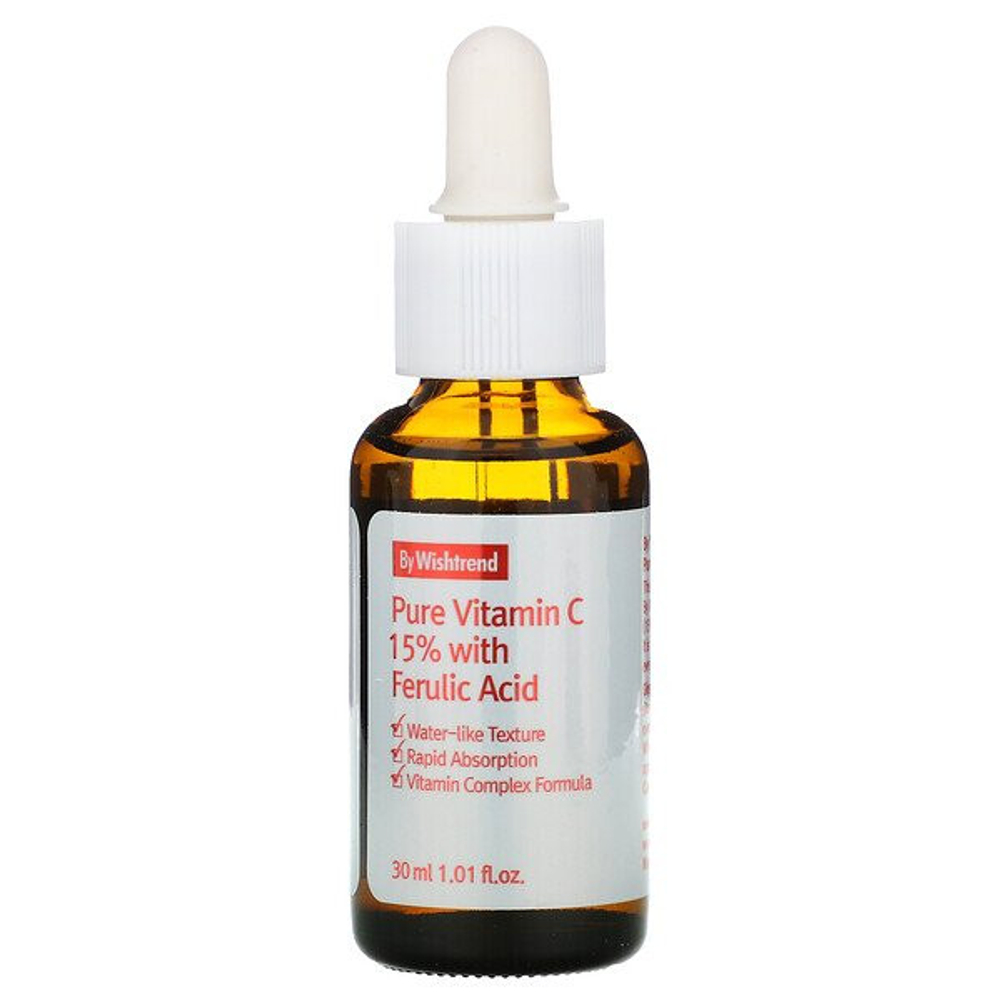 Сыворотка-концентрат с витамином С By Wishtrend Pure vitamin C 15% with ferulic acid, 30 мл