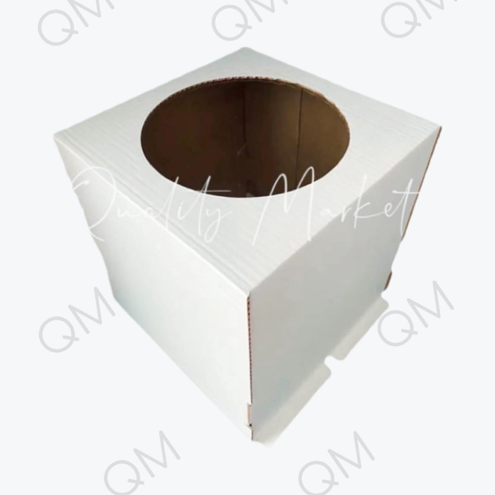 Коробка для торта с окошком 240*240*260 мм белая, 50 шт