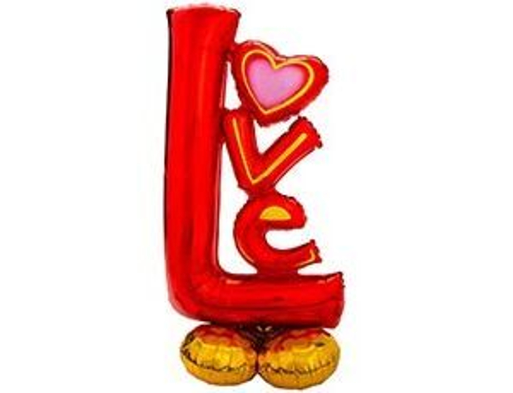 Шар фольгированный ( 147 см) фигура ростовая, LOVE красная, 1шт.