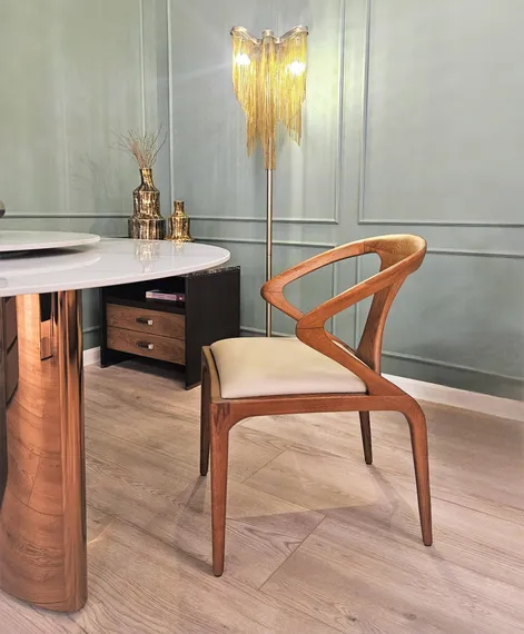 Стул 4137, орех, кремовая экокожа