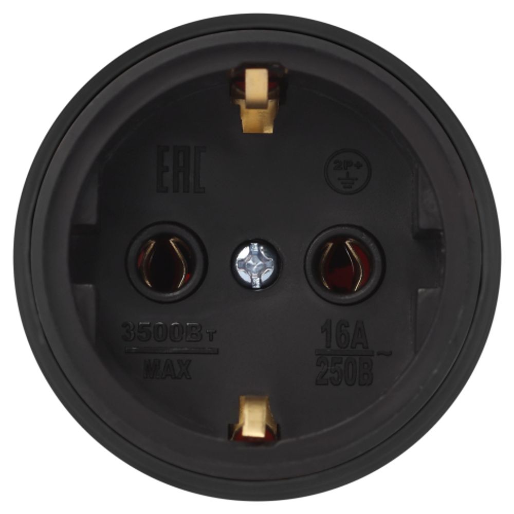 Розетка ЭРА RX11-B-IP44 каучуковая c заземлением 16А IP44 прямая черная | Штепсельные вилки и розетки