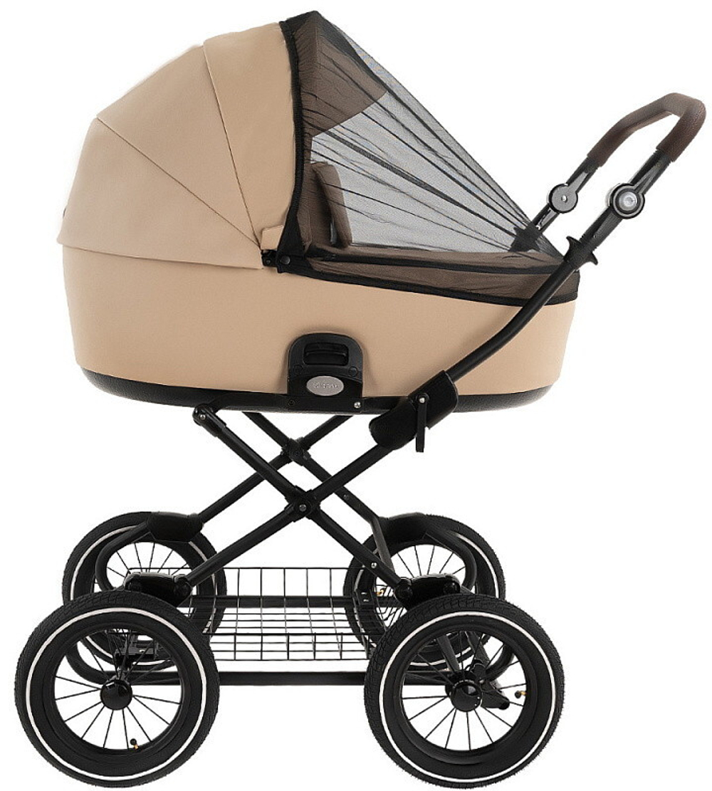 Детская коляска Roan Bass Next Classic Кожа d12 3 в 1 с автокреслом Elo Lux EduSky Black RCL302/1 Caramel