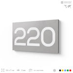 Номер на дверь 220, табличка на дверь для офиса, квартиры, кабинета, аудитории, склада, серый 120х70 мм, Айдентика Технолоджи