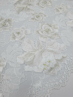 Кружево эластичное молочный/оливковый К784 (Таиланд)