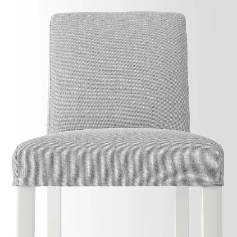 Барный стул со спинкой - BERGMUND IKEA/БЕРГМУНД ИКЕА, 97х45х48см, серый/белый