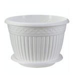 Кашпо "Византия" (3л.) с блюдцем Цв. Белый