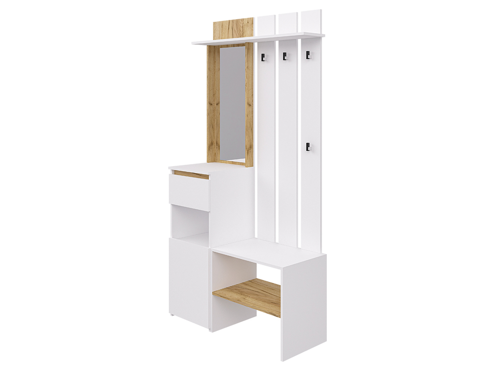 Прихожая ПР-17 белый/крафт золотой